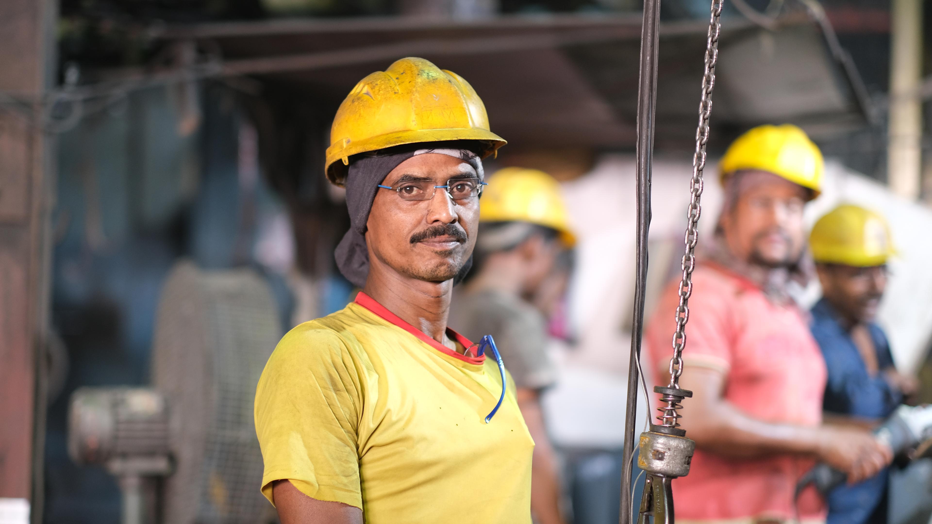 Stahlarbeiter in Kalkutta